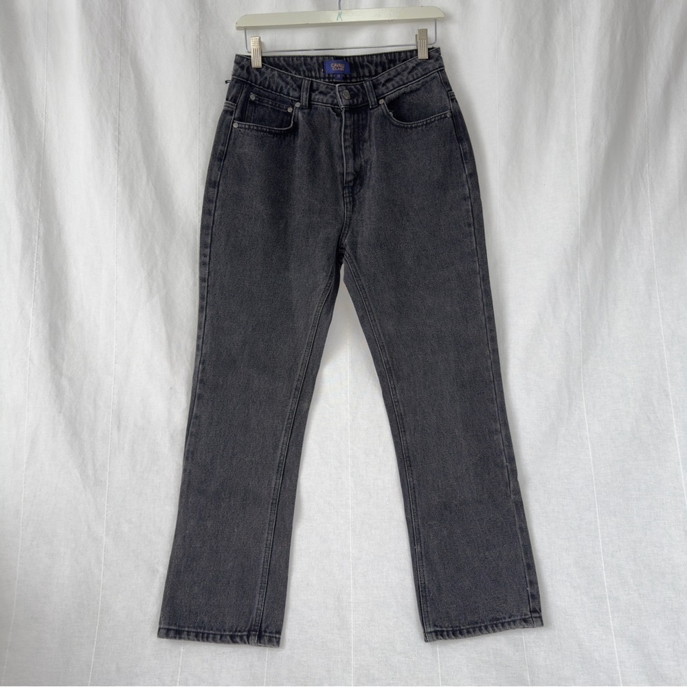 Cavalli Class Black Distressed Straight Leg Jeans